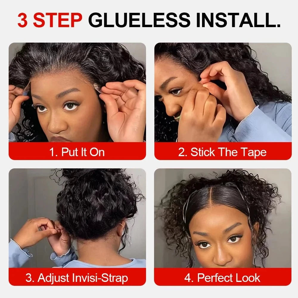 30 40 Inch Deep Wave Frontal Wigs Human Hair For Women 300% Density Curly Human Hair Wigs 360 HD Full Lace Front Water Wave Wigs