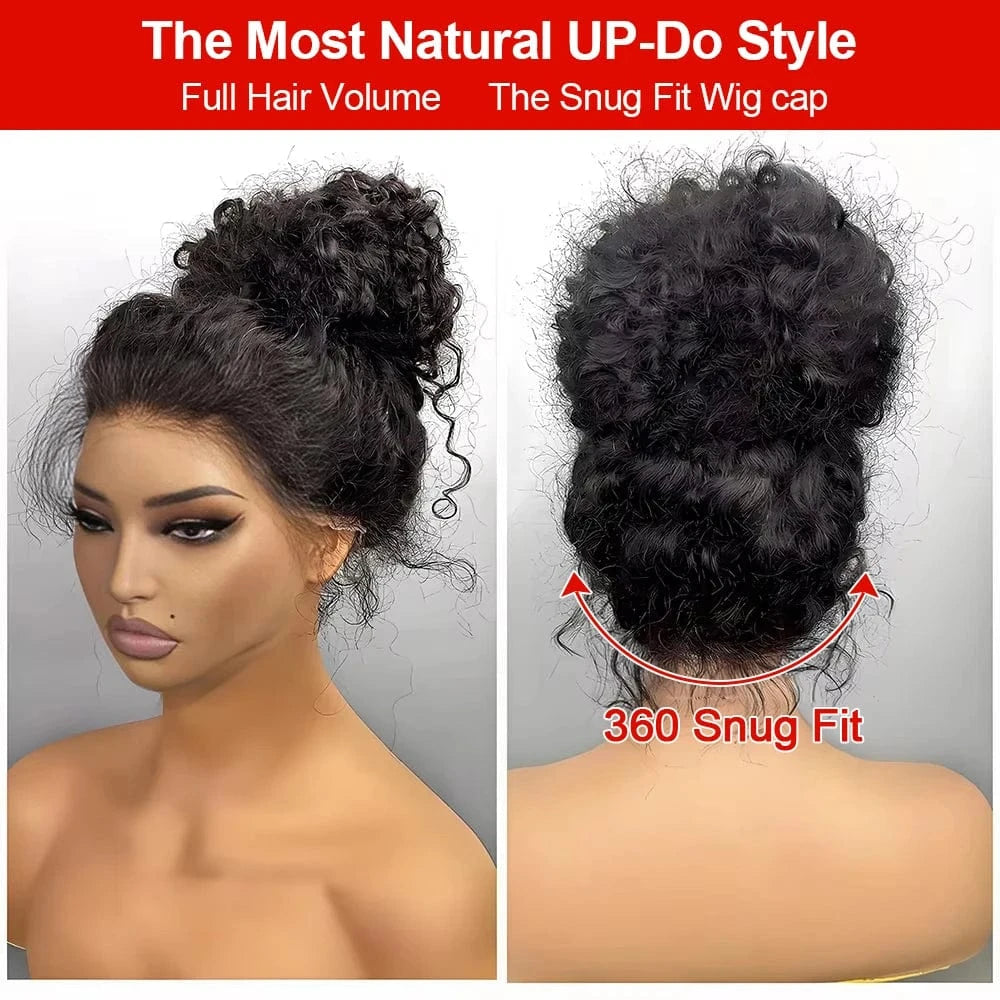 30 40 Inch Deep Wave Frontal Wigs Human Hair For Women 300% Density Curly Human Hair Wigs 360 HD Full Lace Front Water Wave Wigs