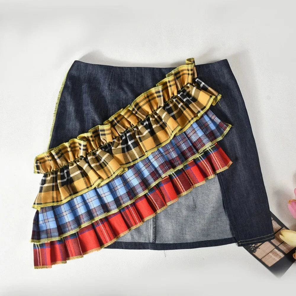 31618 New Arrivals 2024 Spring And Summer Casual Jeans Denim Patchwork Skirt Women's Skirts