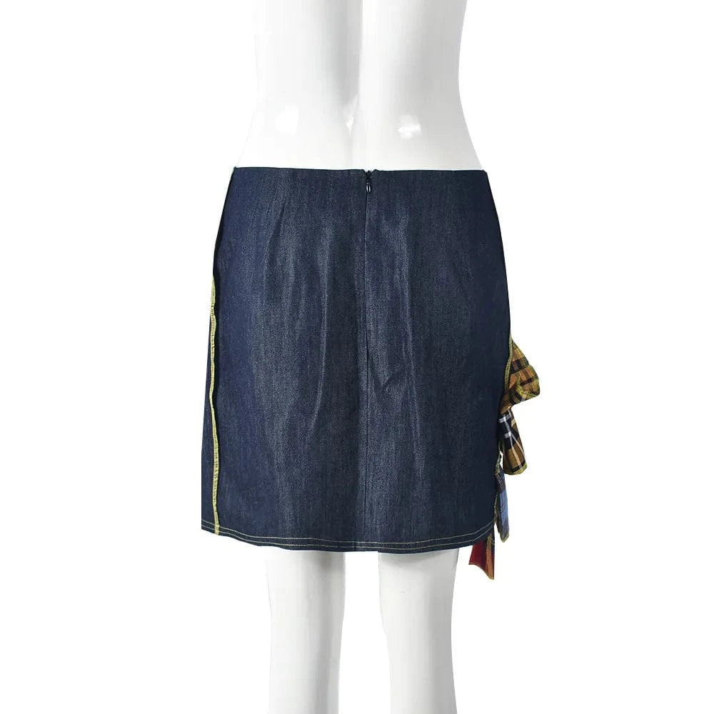 31618 New Arrivals 2024 Spring And Summer Casual Jeans Denim Patchwork Skirt Women's Skirts