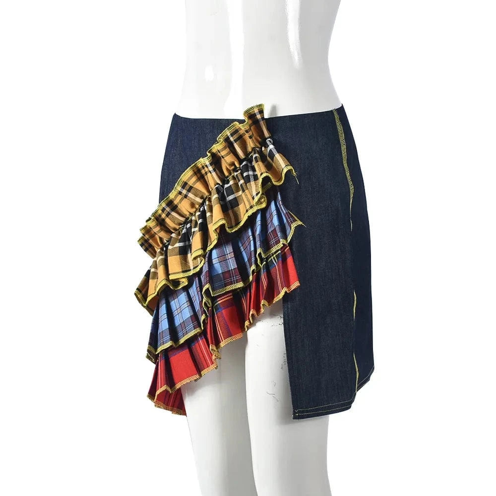 31618 New Arrivals 2024 Spring And Summer Casual Jeans Denim Patchwork Skirt Women's Skirts