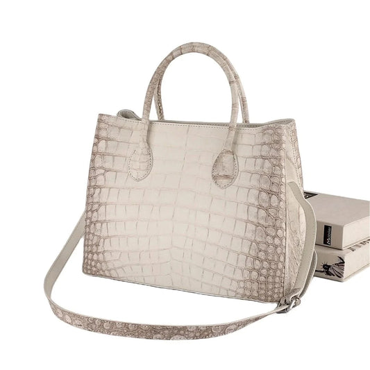32-24-15cm / 1 High Quality Real Alligator Leather Bags Himalayan crocodile Women luxury Handbags Ladies Crocodile Skin Tote Bags