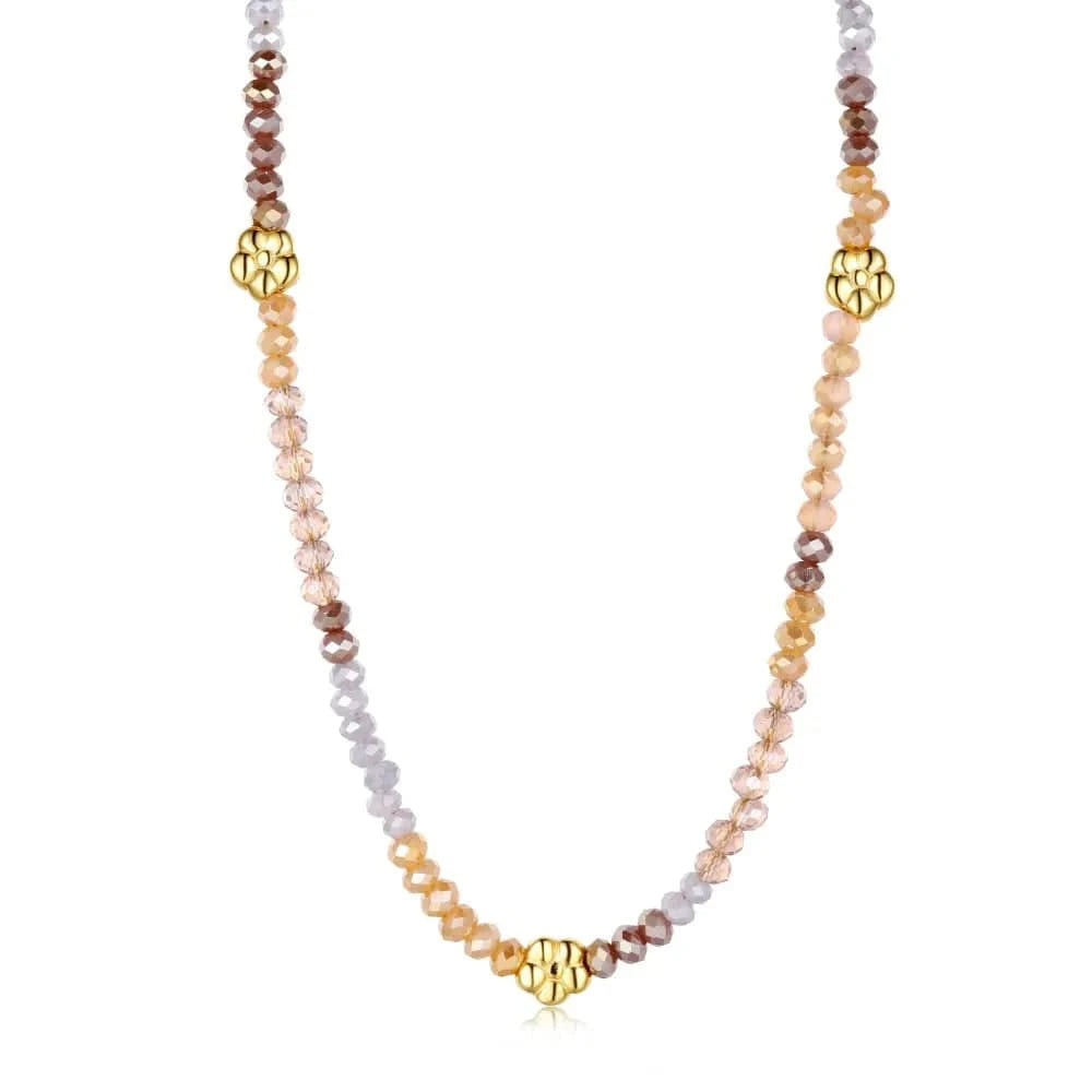 32+7cm / J7150001-S-G-CS Dylam Custom Fashion Jewelry 18k 5A Cubic Zirconia 925 Sterling Silver Engagement Flower Choker Tennis Necklaces Set For Women