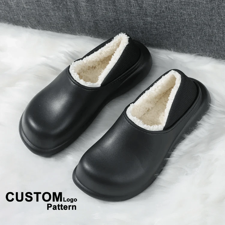 34 / 1 Custom Size 34-45 Slides Waterproof Platform Girl Women Men Fashion Fur Slippers Winter Fall Home Unisex Shoes Fluffy Sandals