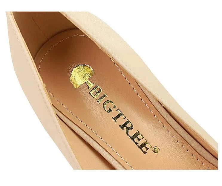 34-40 Elegant Banquet slim heeled women's shoes Light cut color blocking pointed high heels Metal chain decorated high heels