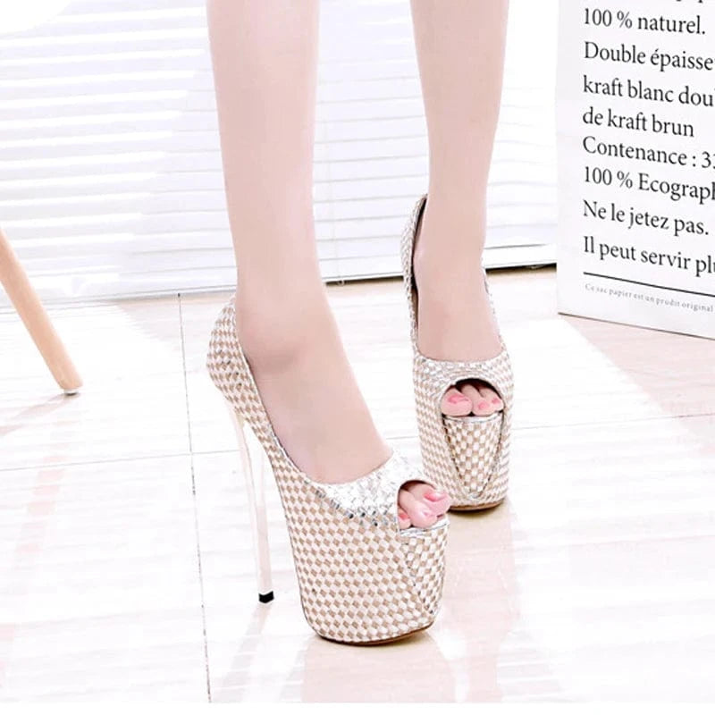 34 / Beige women shoes heel ladies summer women high heel shoes pole dance wear pumps stilettos women shoes
