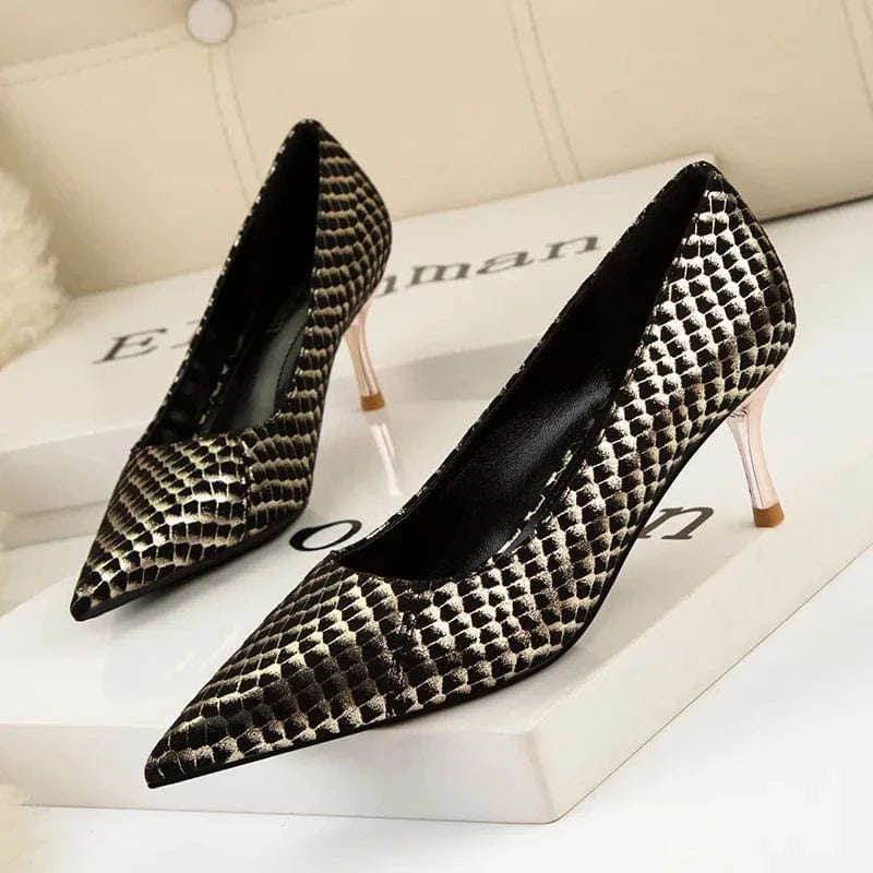 34 / Black Fashion Pointed-toe Shallow Women Sandals Sexy Nightclub Ladies Dress Shoes Summer Autumn High Heels Stilettos Female