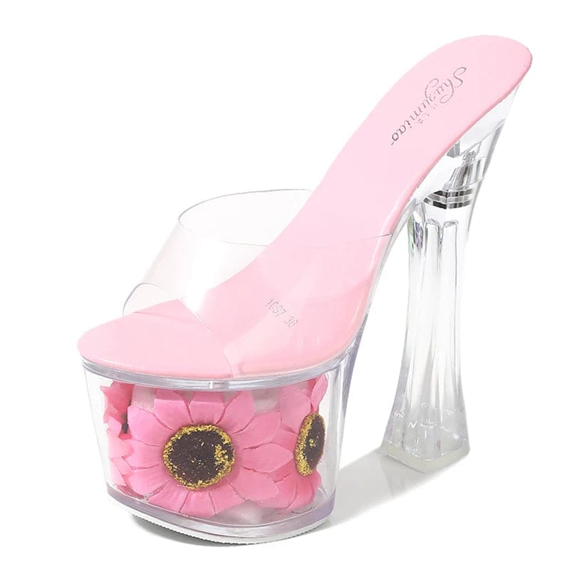 34 / Pink stripper pole womens high heel shoe dance pole woman shoe dresses women lady elegant stiletto designer slippers