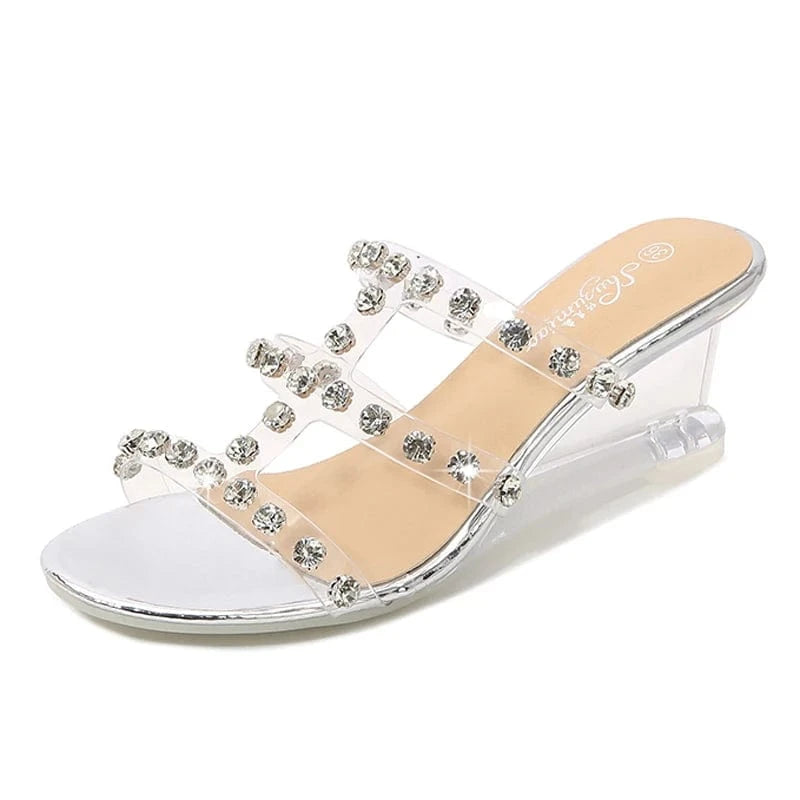 34 / Silver-6cm Fashion sandales pour femmes summer wedge heels womens designer sandals wedges shoes ladies women sandals for women and ladies