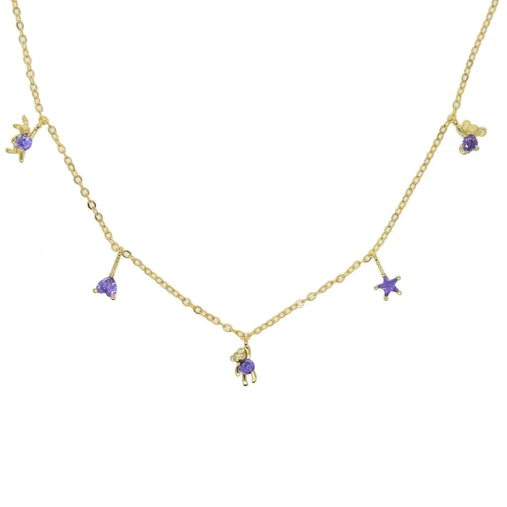 35+10cm / N674 gold 2022 Bear Rabbit Mouse Charm Filled Cz Choker Necklace for Women Clavicle Chain Pop Collars Jewelry Animal Party Jewelry