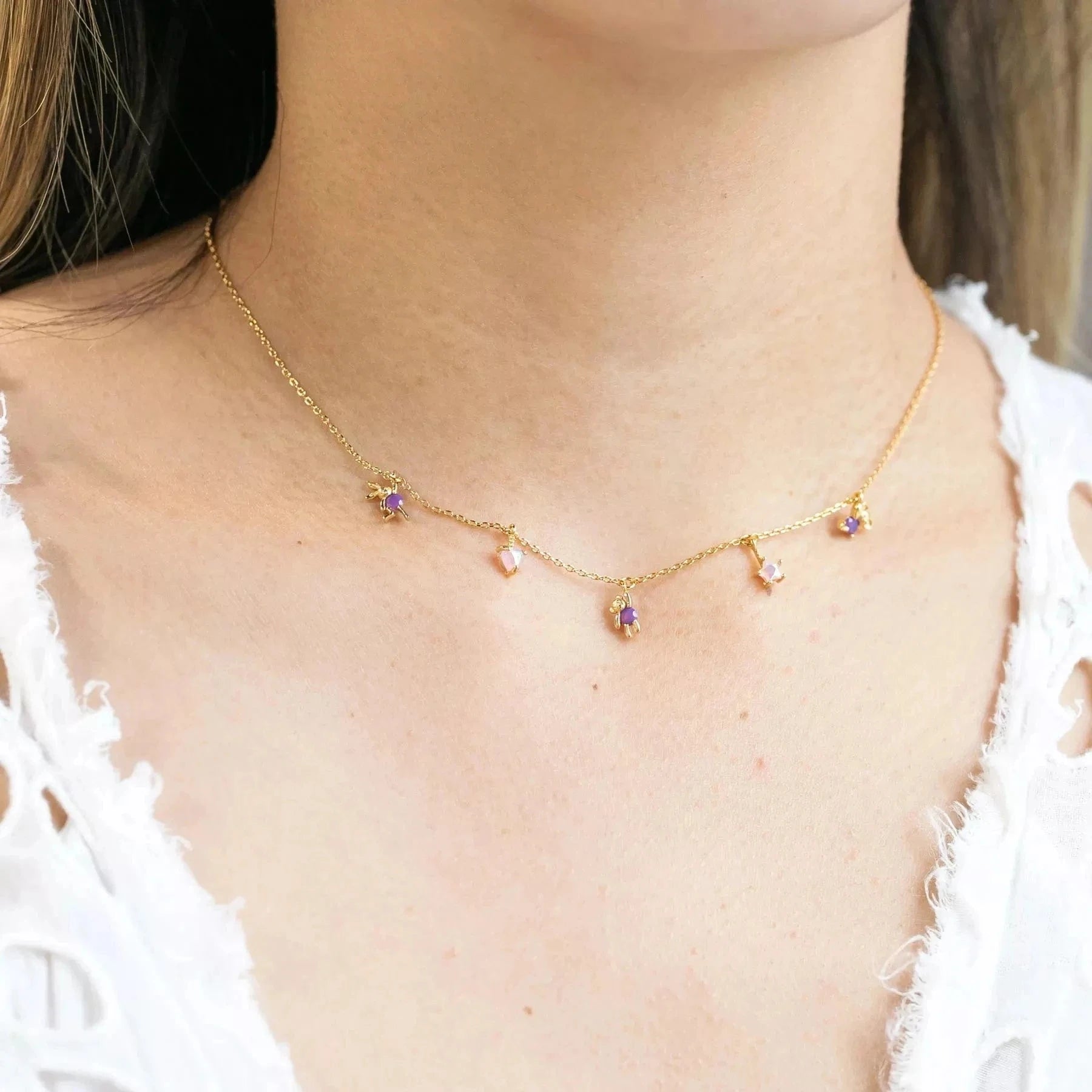 35+10cm / N674 gold 2022 Bear Rabbit Mouse Charm Filled Cz Choker Necklace for Women Clavicle Chain Pop Collars Jewelry Animal Party Jewelry
