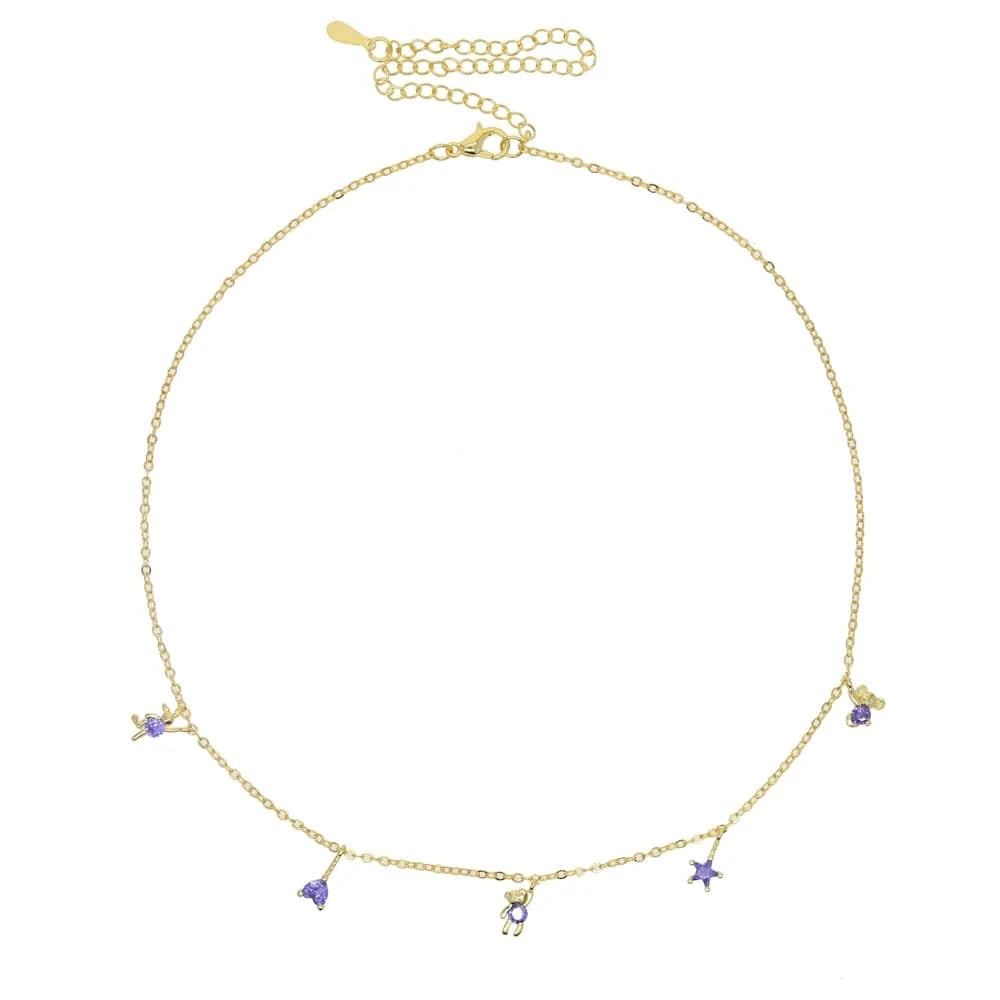 35+10cm / N674 gold 2022 Bear Rabbit Mouse Charm Filled Cz Choker Necklace for Women Clavicle Chain Pop Collars Jewelry Animal Party Jewelry