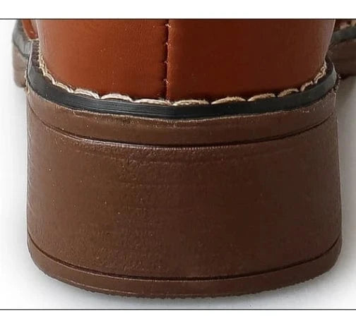 35-40 Spring New Large Women's Shoes Korean Edition Solid PU Face Buckle Thick Heel Short Leather Boots for Women