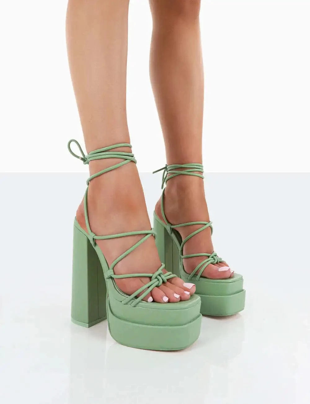 35-42 High Heel Water Platform Roman Sandals super High Fashion Show Large Square Head Sandals