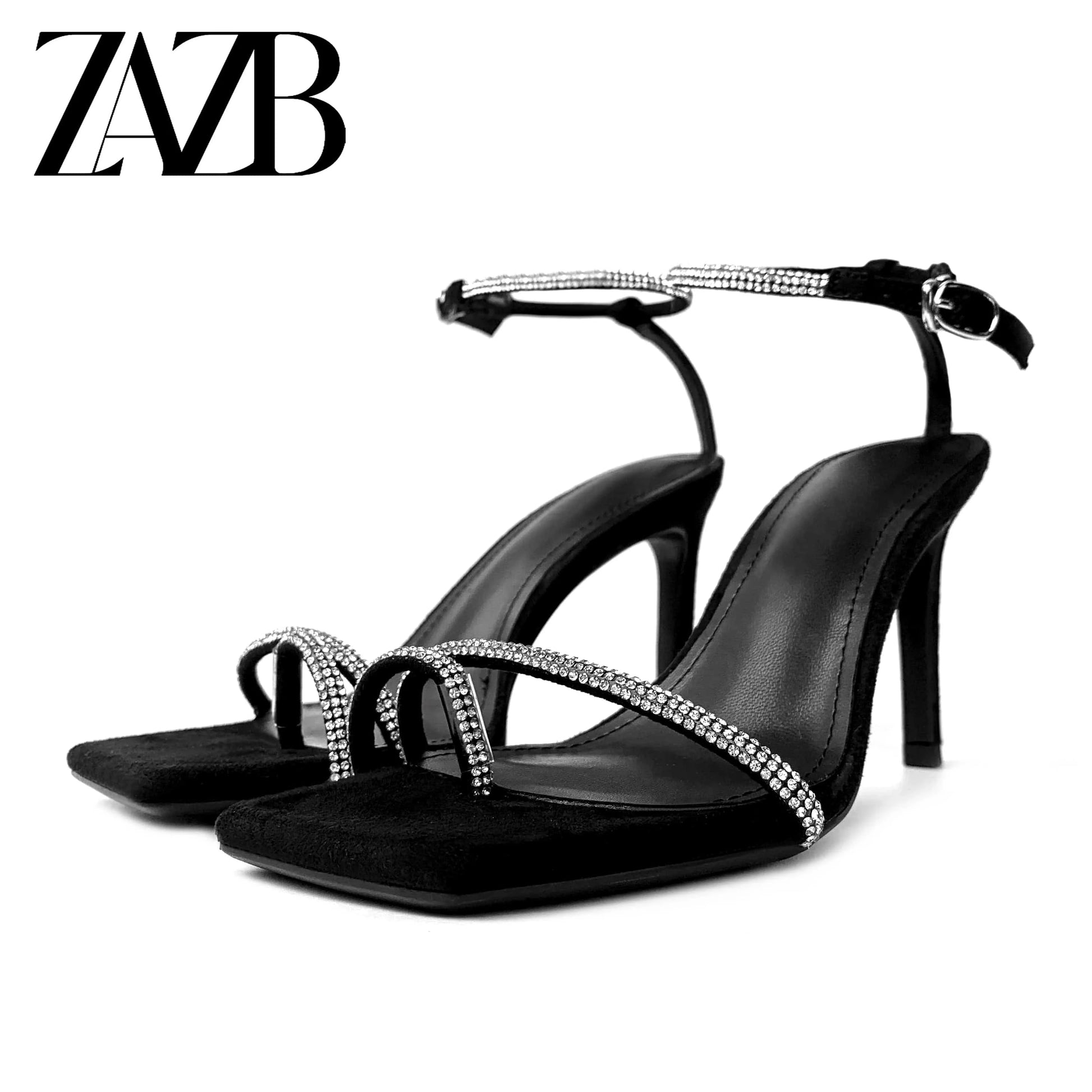 35 / Black Design new dress formal Shiny Rhinestone Women's high heel shoes office wedding dinner party grace occupation banquet ladies