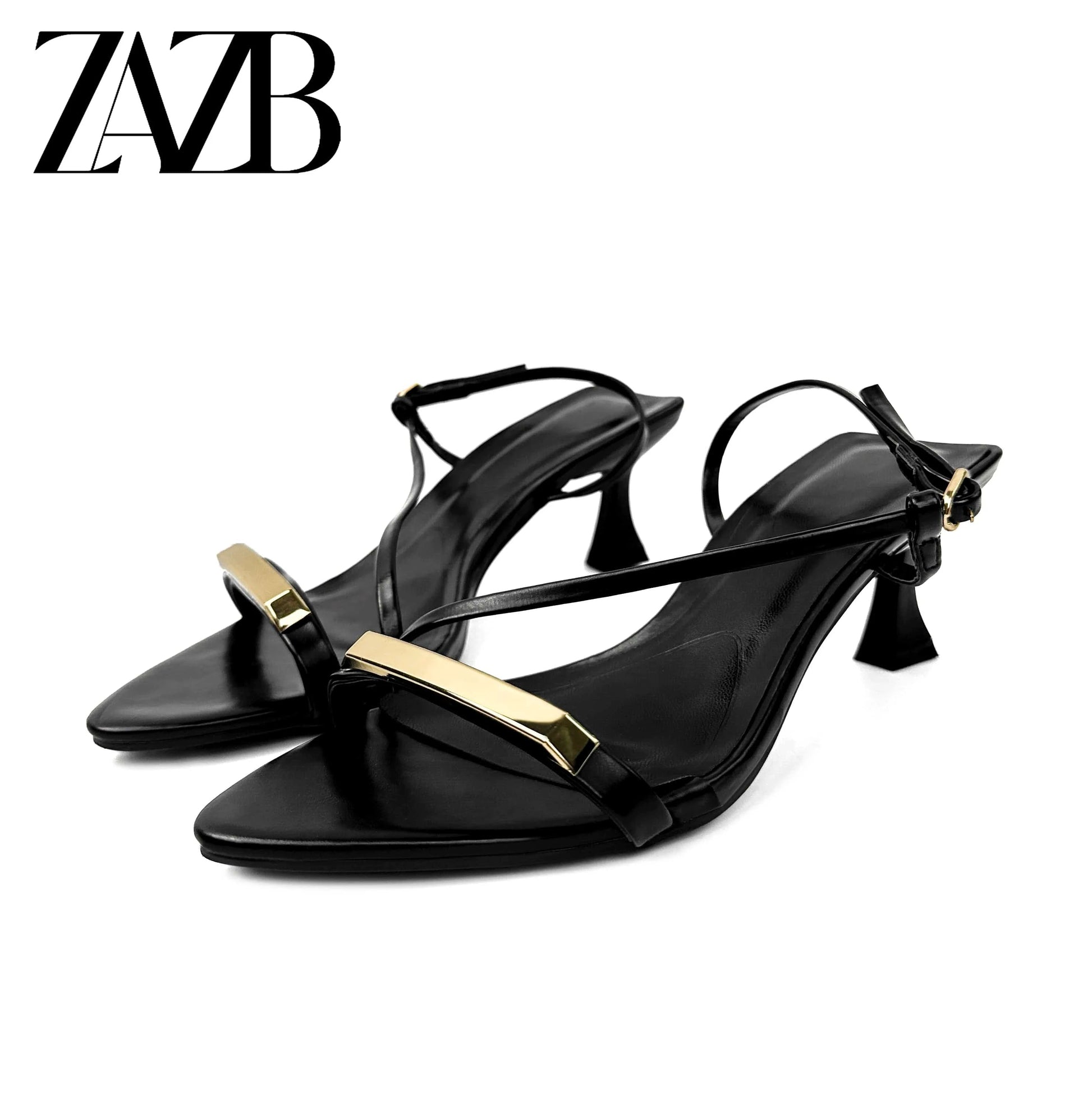 35 / Black Pointed head Shine Rhinestone New design Sexy Women high heel Slippers narrow strap unique banquet wedding dress ladies shoes