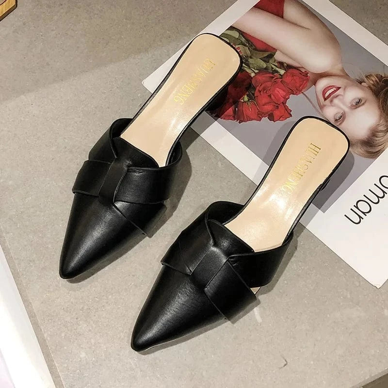 35 / Black Stiletto Heel Sandals For Women Dress Female Heel Slippers slippers heel for women
