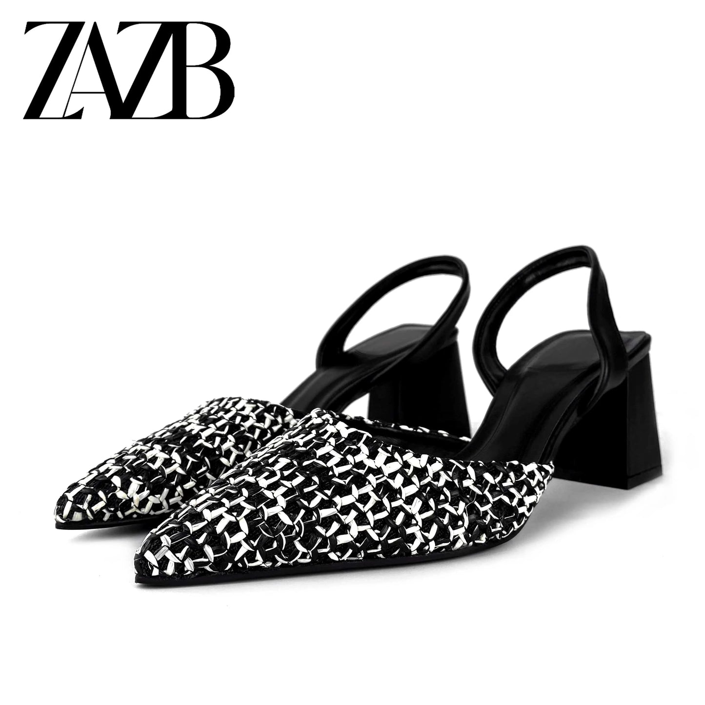 35 / Black ZAZB brand custom leather high heels shoes for women sandals Woven hemp rope wedding bride ladies and chaussures pour femmes