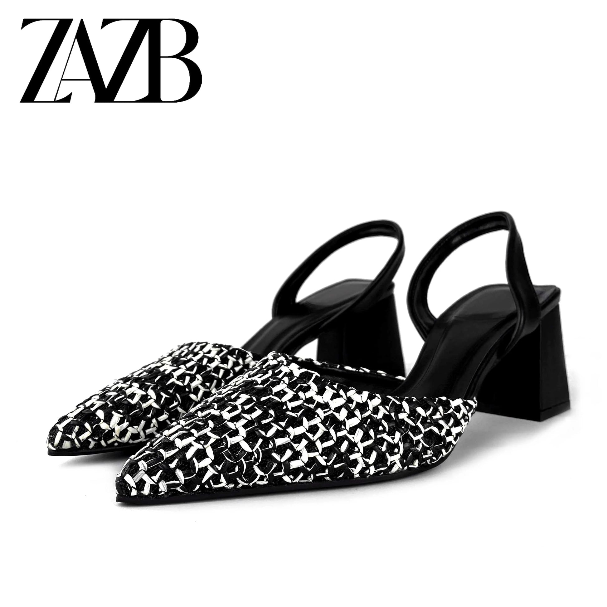 35 / Black ZAZB brand custom leather high heels shoes for women sandals Woven hemp rope wedding bride ladies and chaussures pour femmes