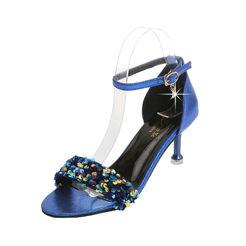 35 / Blue Ins New Arrival Sandalias Plataforma Mujer Latest Fashion Modern Luxury Women Sandals High Heel