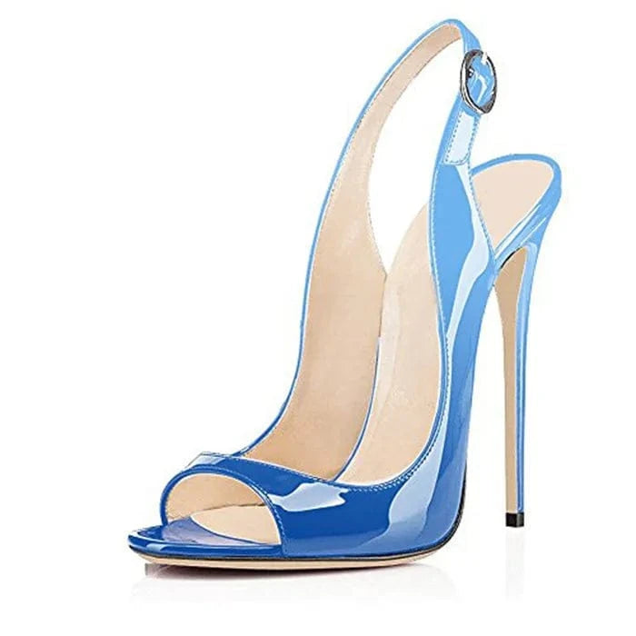 35 / Blue Sandales A Talons Hauts Ladies Hot Selling Business Dress Shoes Peep Toe Stiletto Slingback Pumps High Heeled Sandals For Women