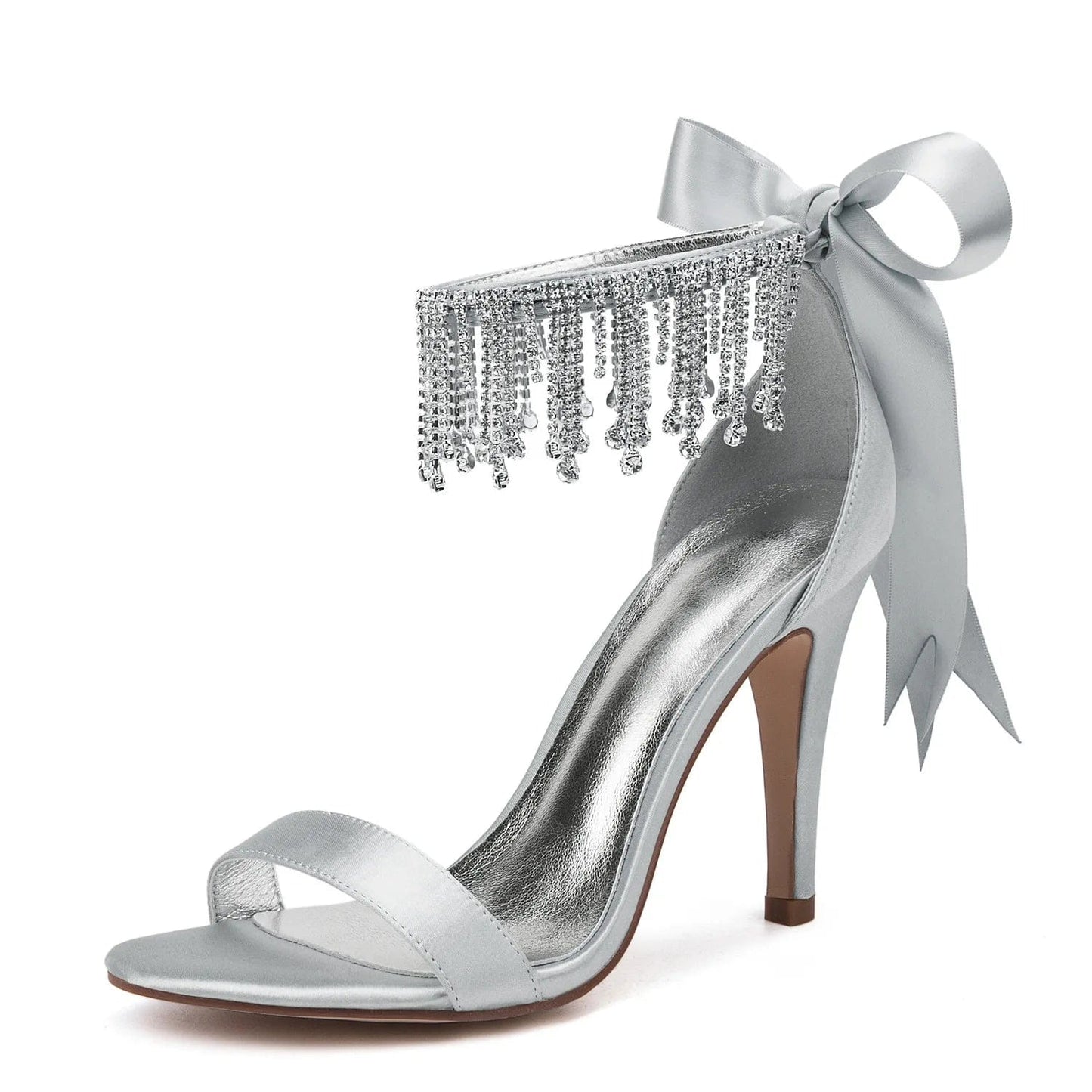 35 / Color 1 New Rhinestone Sandals Bow High Heels Fairy Crystal Bride High Heels Women Shoes