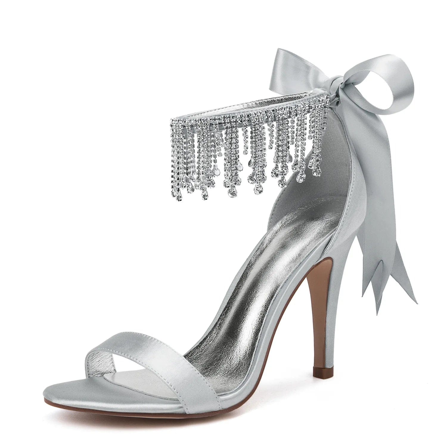 35 / Color 1 New Rhinestone Sandals Bow High Heels Fairy Crystal Bride High Heels Women Shoes