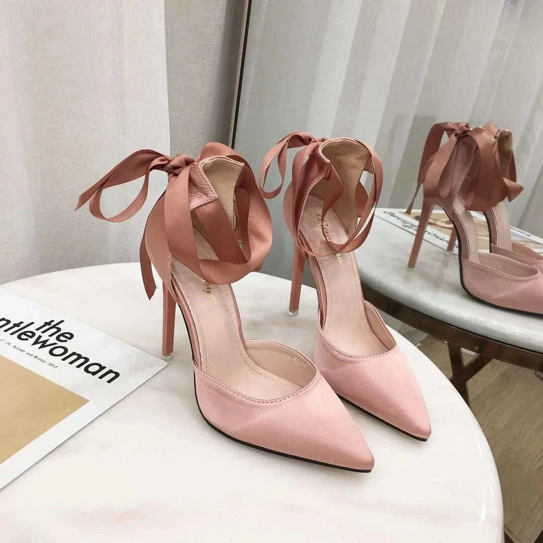 35 / Pink New Design Custom womens sexy Shoes sandal Bandage Shoes high heels stiletto