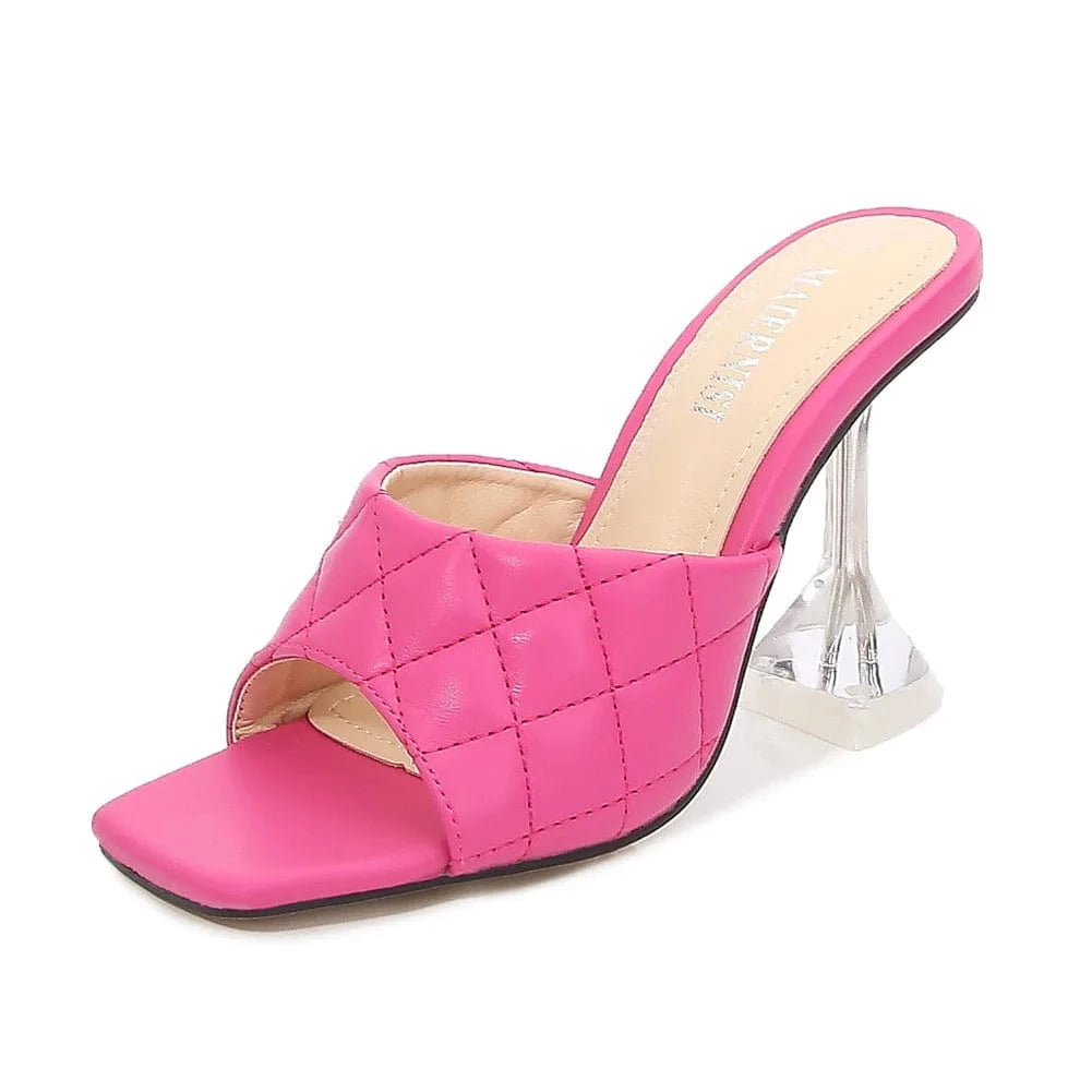 35 / Pink sh10270a Green color ladies footwear pictures clear heel women high heel sandals