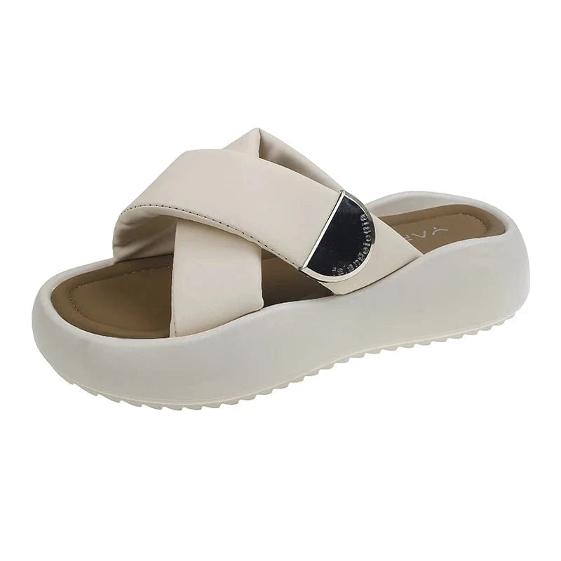 35 / White Dropshipping Custom Logo Summer INS Style Women`s Flat Slippers Fashion Comfortable Outdoor Beach Slides Slippers
