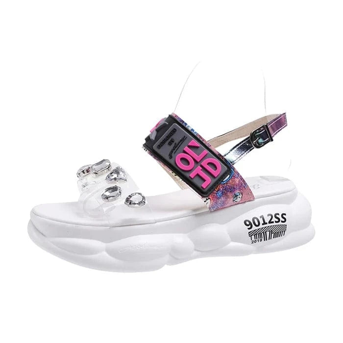 35 / White High quality cute sandal female shoes sandal for girl women slides footwear ladies