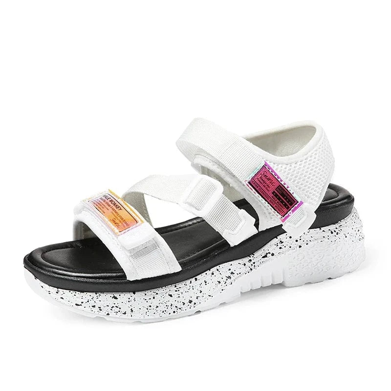 35 / White New 2023 summer models wholesale high quality heeled sandals women shoe sports beach chunky sneakers lady footwear