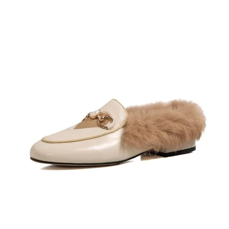 35 / White Woolen Sheep Wool Fur House Slides Slippers Slides Famous Brand Luxury Indoors Outdoor Winter for Woman Fashion Leather Summer