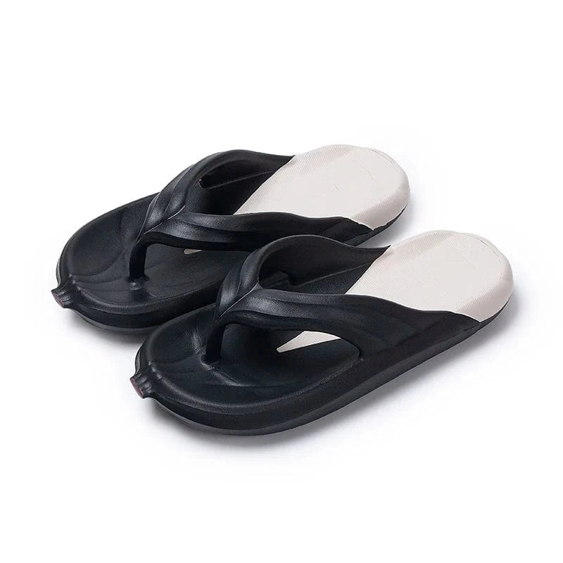 36-37 / w:Black Women Flip Flops Thick Bottom Platform Unisex Casual Breathable Beach Sandals Design Women Flat Slippers EVA Home Men Shoes
