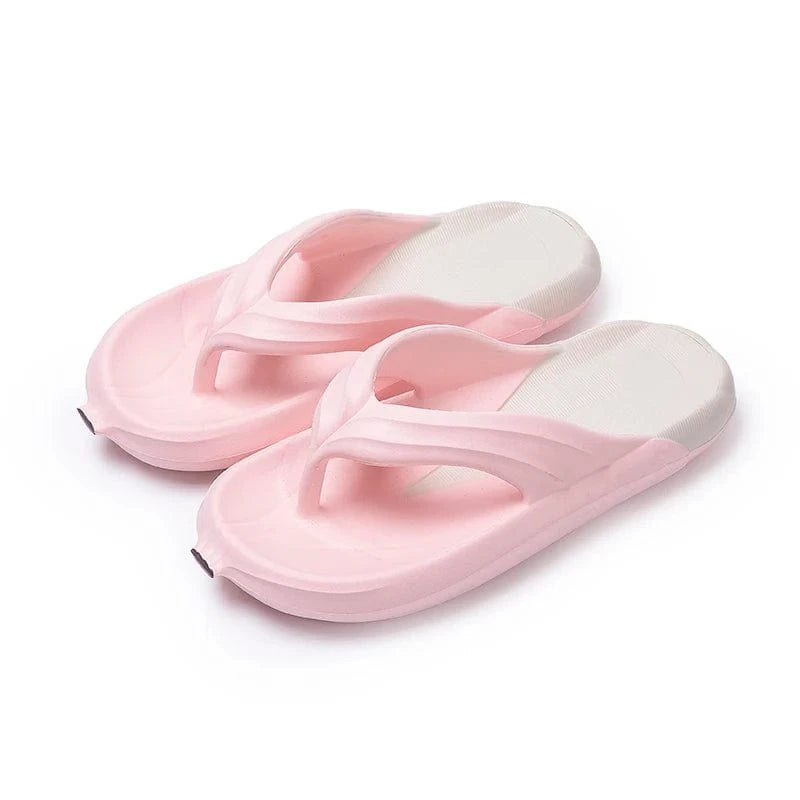 36-37 / w:Pink Women Flip Flops Thick Bottom Platform Unisex Casual Breathable Beach Sandals Design Women Flat Slippers EVA Home Men Shoes