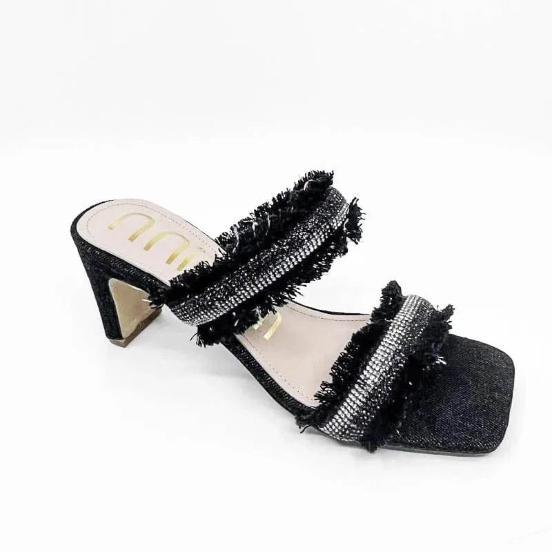 36 / Black Dropshipping Custom Logo Fashion Rhinestone Women's Summer High Heels Sandals Sexy Ladies Party Shoes