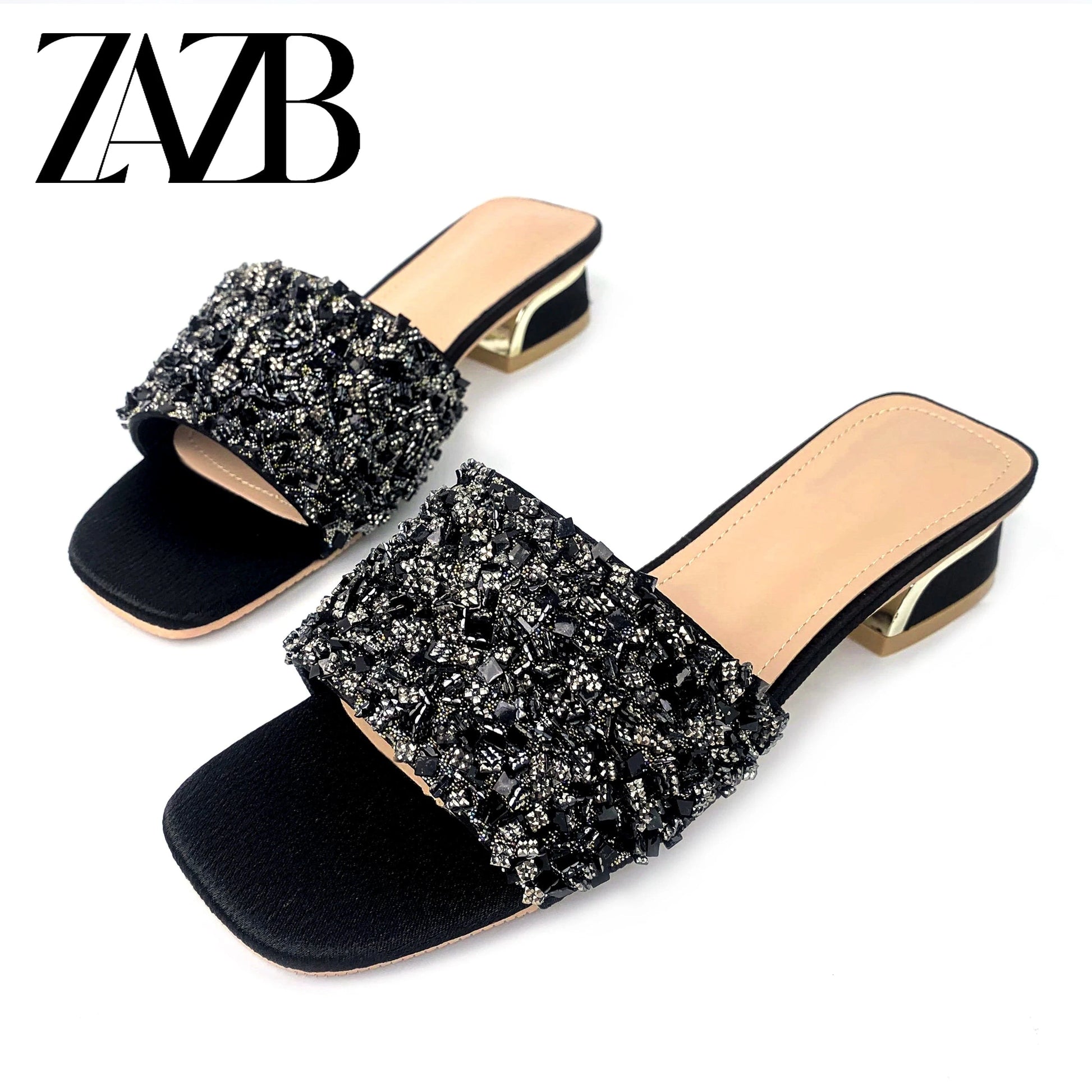 36 / Black New arrivals styles rhinestone platform womens shoes  Black summer Shining diamond