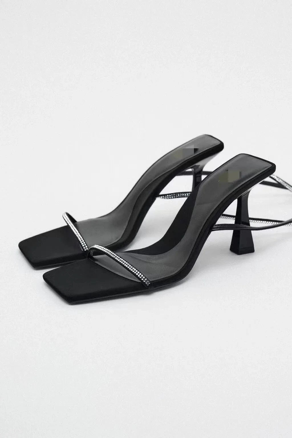 36 / Black Women Summer Shoes 2023 High Heel Sandals Chaussures Femme Customized Sandals With Logo ZA Shoes For Dating Outdoor