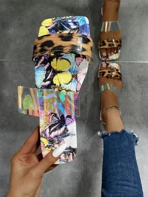 36 / Leopard New Arrival Summer female slippers flat-bottomed slippers flip-flops for women