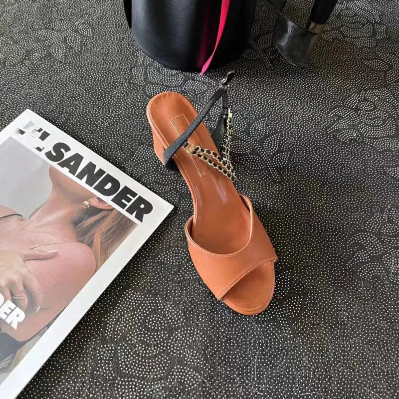 36 / Orange High quality girl sexy women s high heel shoes summer brand designer high-heeled shoes woman sandals high heels
