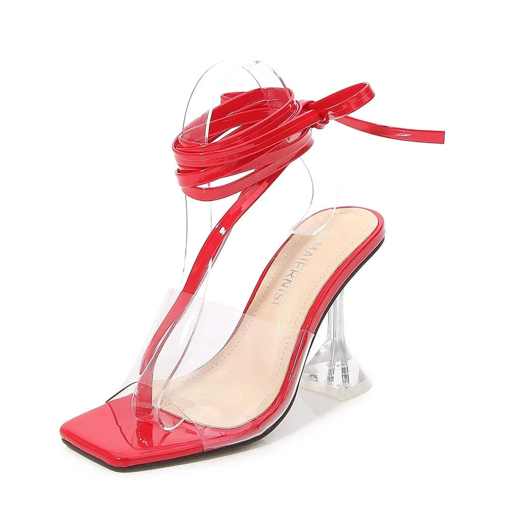 36 / red sh11863a Red color high heels 9cm heeled sandals peep toe shoes for women