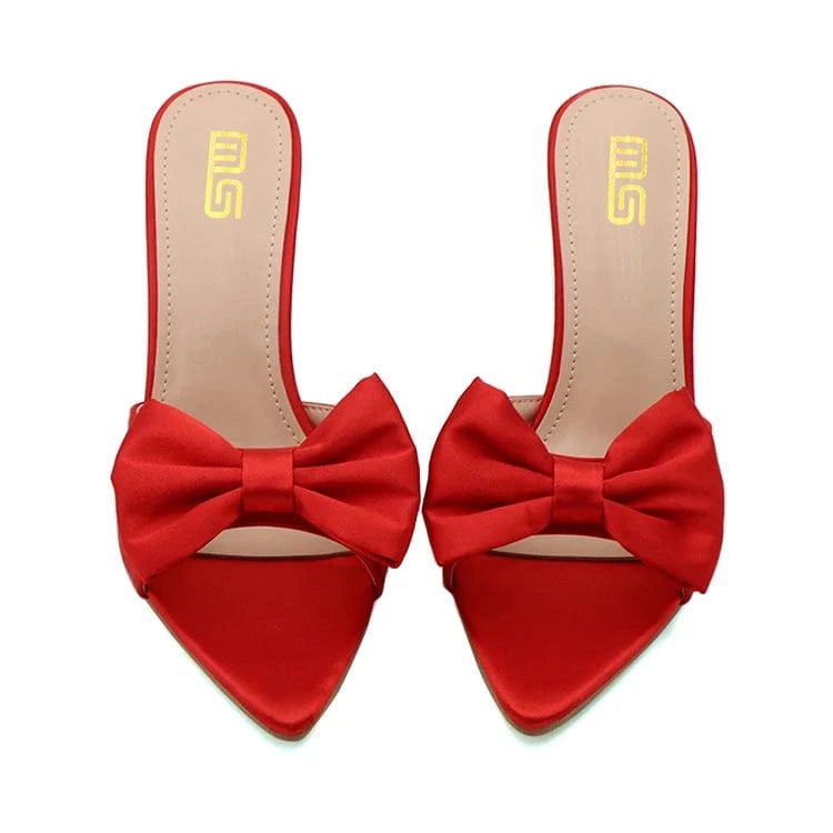 36 / Red Wholesale New Designer Luxury Women High Thin Heels Dress Shoes Fashion Female Slippers Ladies Heeled Sandals