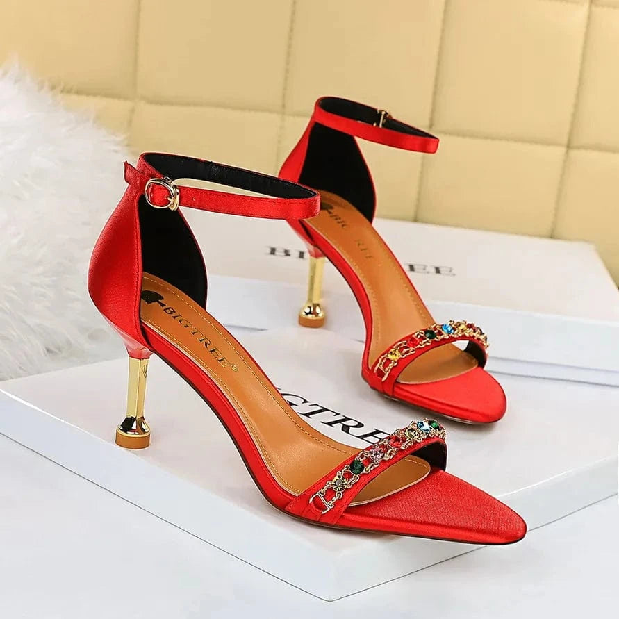 36 / Red woman high heel sandals new arrived  red black  women's shoes