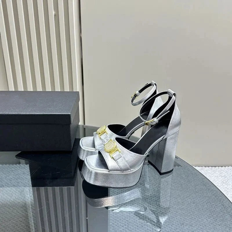 36 / silver 2024 new style fashion platform women's nightclub high heels luxury designer famous brands high heels women's sandals