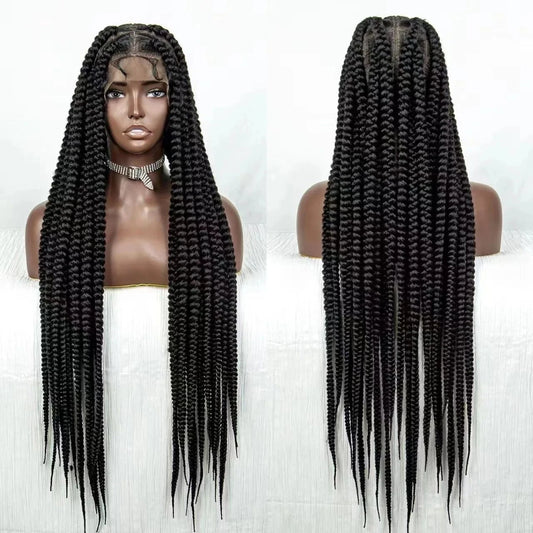 360 Full Hd Lace Frontal Wig Pre Plucked,Glueless Lace Front 360 Braided Wig,Unprocessed Human Hair Wig With Baby Hair Black Wig