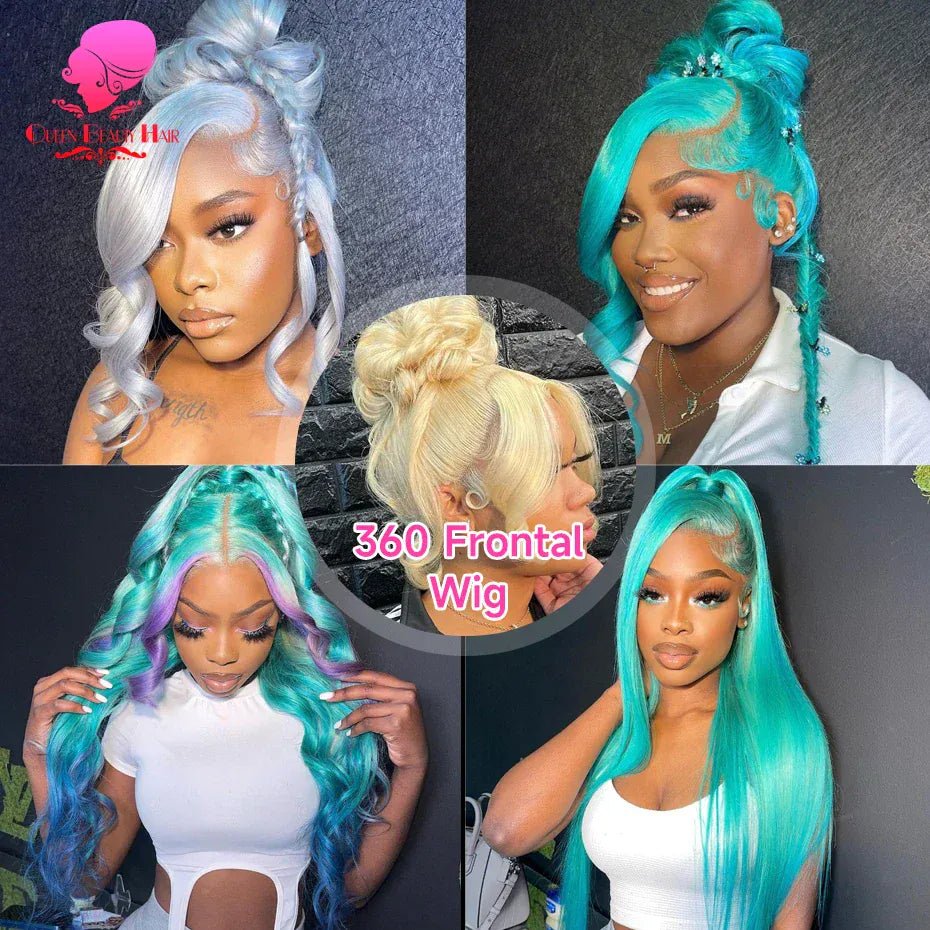 360 Full Lace Wig Human Hair Pre Plucked 613 Blonde Colored Lace Front Wigs Bone Straight Ponytail Human Hair Lace Frontal Wig - SN Wigs & More