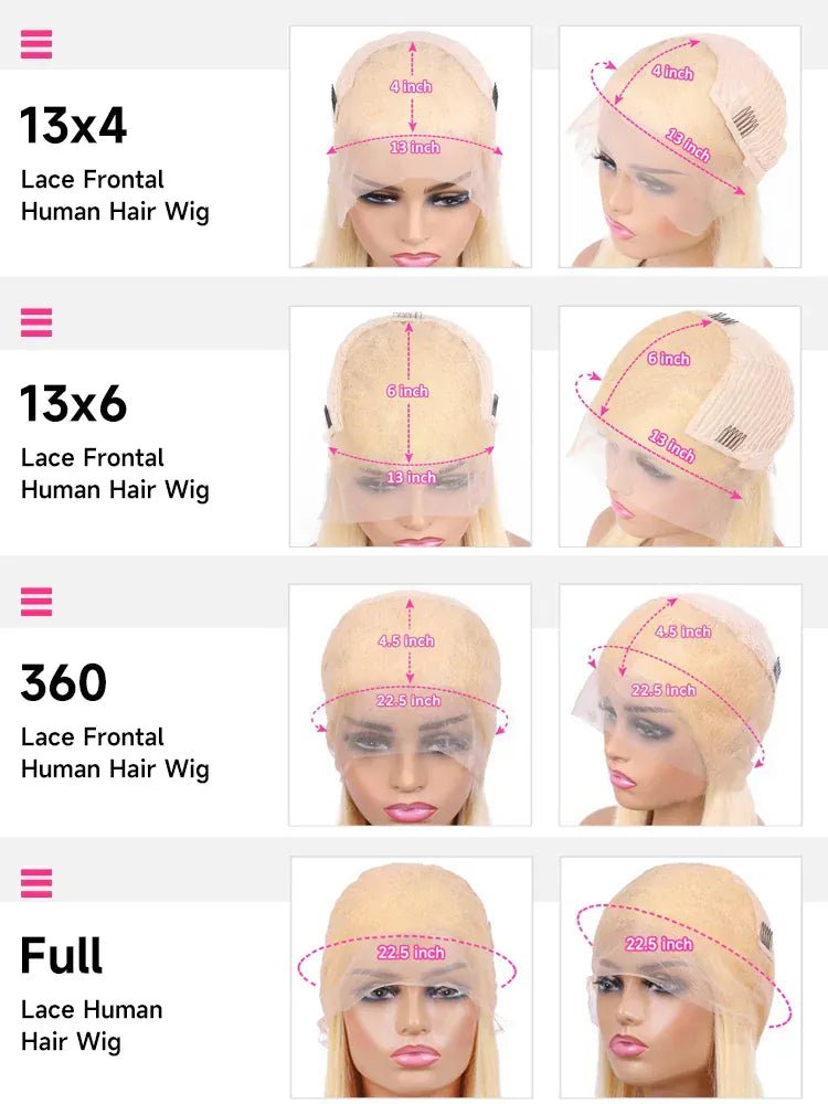 360 Full Lace Wig Human Hair Pre Plucked 613 Blonde Colored Lace Front Wigs Bone Straight Ponytail Human Hair Lace Frontal Wig - SN Wigs & More