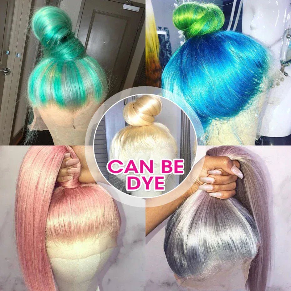 360 Full Lace Wig Human Hair Pre Plucked 613 Blonde Colored Lace Front Wigs Bone Straight Ponytail Human Hair Lace Frontal Wig - SN Wigs & More