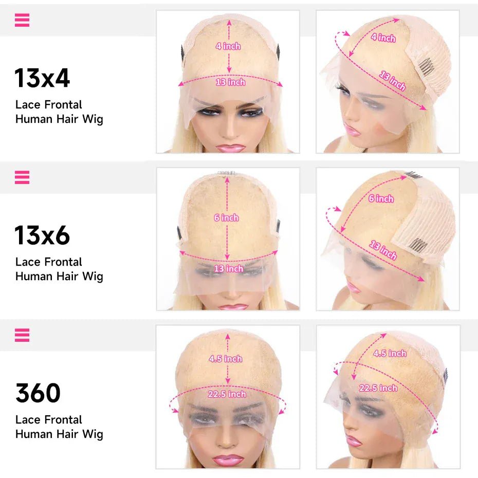 360 Full Lace Wig Human Hair Pre Plucked 613 Blonde Colored Lace Front Wigs Bone Straight Ponytail Human Hair Lace Frontal Wig - SN Wigs & More