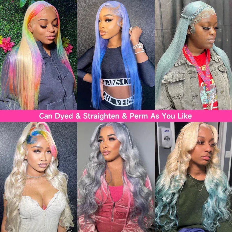 360 Full Lace Wig Human Hair Pre Plucked 613 Blonde Colored Lace Front Wigs Bone Straight Ponytail Human Hair Lace Frontal Wig - SN Wigs & More